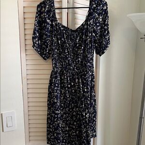 GAP Navy Floral Midi Dress
